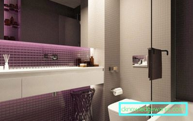 Lilac badrum - 50 bilder av en majestätisk trevlig färg i inredningen