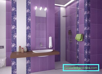 Lilac badrum - 50 bilder av en majestätisk trevlig färg i inredningen