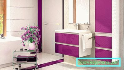 Lilac badrum - 50 bilder av en majestätisk trevlig färg i inredningen