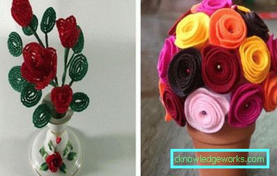Foto: Blommor från pärlor och tyg