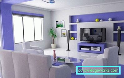 Vardagsrum design med två fönster - inredning foto