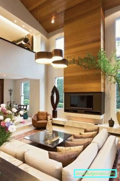 Vardagsrum design i ett privat hus