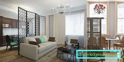 Design av kök-matsal-vardagsrum i lägenheten