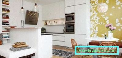 Design av kök-matsal-vardagsrum i lägenheten