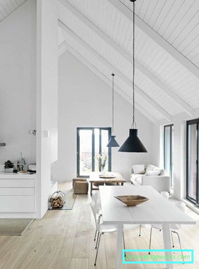Design av kök-matsal-vardagsrum i lägenheten