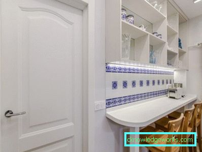 Design av köket kombinerat med vardagsrummet