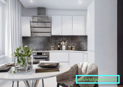 Köksdesign i ljusa färger - foto i modern stil
