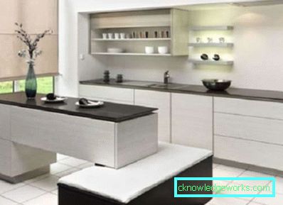 Köksdesign i ljusa färger - foto i modern stil