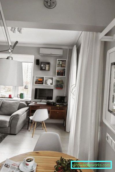 En-rums lägenhet design - 150 bilder av moderna inredningsidéer