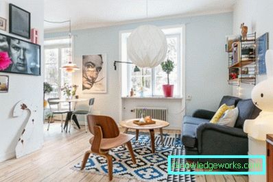 En-rums lägenhet design - 150 bilder av moderna inredningsidéer