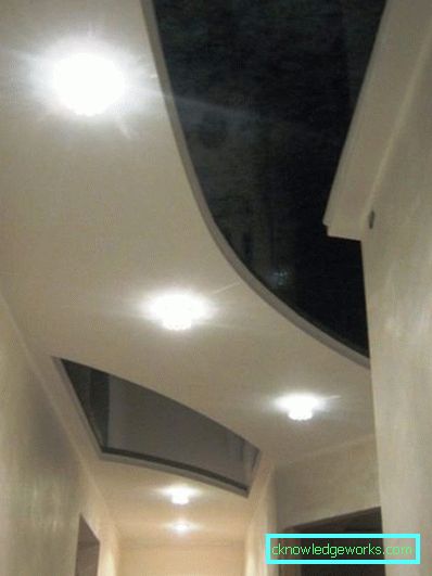 Takdesign i gipsskivans och plastpanelens hall (50 interiörbilder)