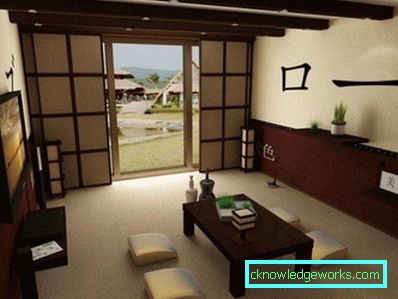 Japansk stil vardagsrum - 50 bilder av design exempel