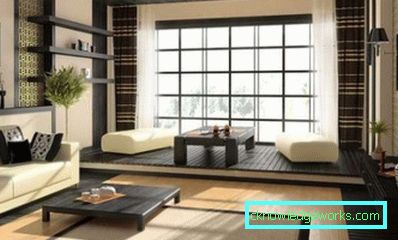 Japansk stil vardagsrum - 50 bilder av design exempel