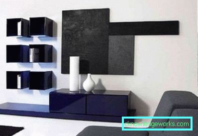Inredningen i vardagsrummet i stil med minimalism - bilder av idéer för dekoration och inredning