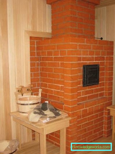 Tegelugnen för ett bad med en eldkammare från ett väntrum Brickugnen för ett bad med en eldkammare från ett omklädningsrum