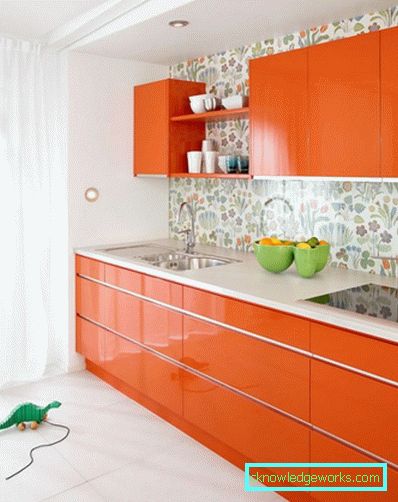 386-Orange kök - 70 bilder av de bästa
