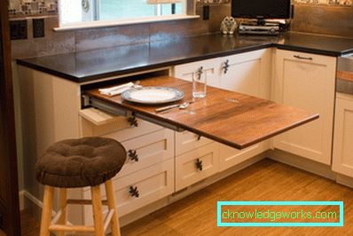 Inbyggbart bord i köket (47 bilder)